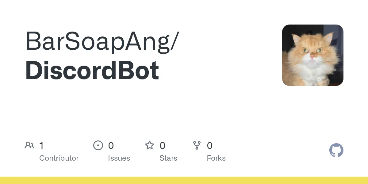 GitHub preview card for the DiscordBot repository
